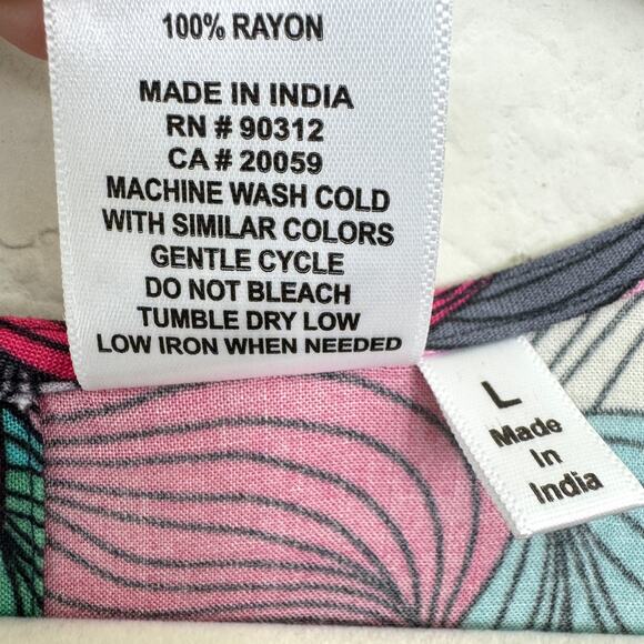 Parsley & Sage Womens Midi Dress Size L Abstract Leaf Lightweight Flowy Artsy - Picture 6 of 7